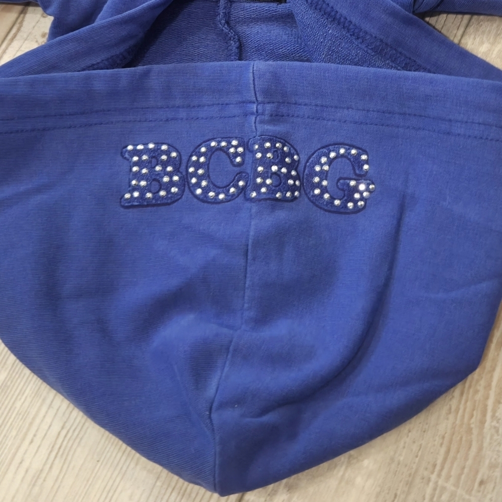 "Y2K" BCBGMaxAzria Sapphire Tracksuit with A Floral Design &  Embellishments - Picture 4 of 11